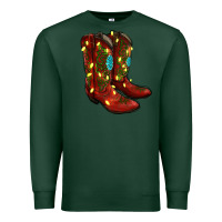 Sports Green Western Christmas Boots Premium Sweatshirt - RanaPortraitStore