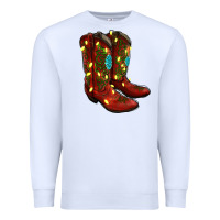 White Western Christmas Boots Premium Sweatshirt - RanaPortraitStore