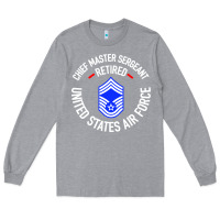 Heather Grey chief master sergeant retired Long Sleeve Tee - artisFamous