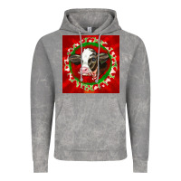 Cloud Rock christmas holstein calf face Vintage Hoodie - LillyAllenDesigns