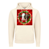 Vintage Artic christmas holstein calf face Vintage Hoodie - LillyAllenDesigns