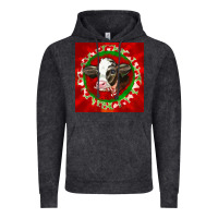 Vintage Black christmas holstein calf face Vintage Hoodie - LillyAllenDesigns