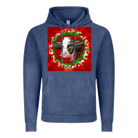 Christmas Holstein Calf Face Vintage Hoodie | Teevron