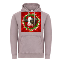 Vintage Zinc christmas holstein calf face Vintage Hoodie - LillyAllenDesigns