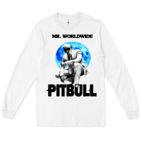 White merch mr worldwide pit bull Long Sleeve Tee - artisFamous