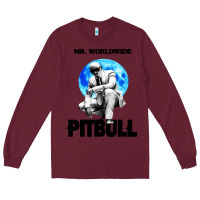 Burgundy merch mr worldwide pit bull Long Sleeve Tee - artisFamous