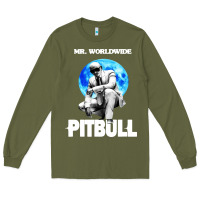 Army Green merch mr worldwide pit bull Long Sleeve Tee - artisFamous
