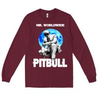 Burgundy merch mr worldwide pit bull Long Sleeve Tee - artisFamous