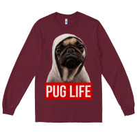 Burgundy pug life Long Sleeve Tee - artisFamous
