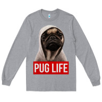 Heather Grey pug life Long Sleeve Tee - artisFamous