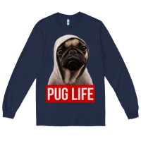 Navy pug life Long Sleeve Tee - artisFamous