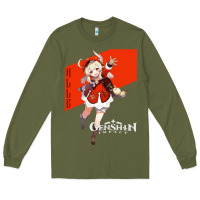 Army Green Genshin Impact Klee Long Sleeve Tee - artisFamous