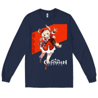 Navy Genshin Impact Klee Long Sleeve Tee - artisFamous