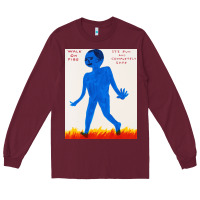 Burgundy walk davids on fire Long Sleeve Tee - artisFamous