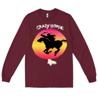 Burgundy neil crazy horse Long Sleeve Tee - artisFamous