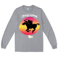 Heather Grey neil crazy horse Long Sleeve Tee - artisFamous