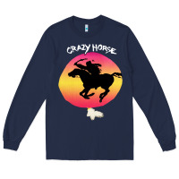 Navy neil crazy horse Long Sleeve Tee - artisFamous