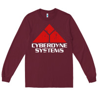 Burgundy cyber dyne systems Long Sleeve Tee - artisFamous
