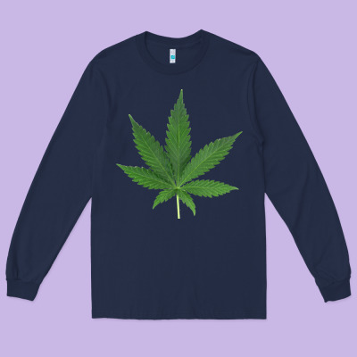 Weed Leaf Long Sleeve Tee Designed By Artisfamous