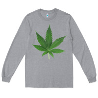 Heather Grey Weed leaf Long Sleeve Tee - artisFamous