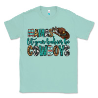 Seafoam mama's let your babies be cowboys Classic Tee - OliviaCreatesArt