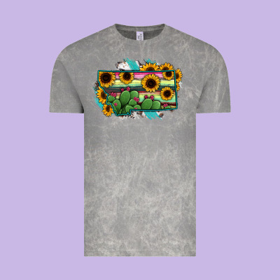 Montana Map Sunflower Cactus Serape Vintage Tee Designed By Ranaportraitstore