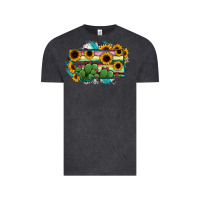 Vintage Black Montana Map Sunflower Cactus Serape Vintage Tee - RanaPortraitStore