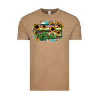 Vintage Coffee Montana Map Sunflower Cactus Serape Vintage Tee - RanaPortraitStore
