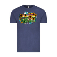 Vintage Denim Montana Map Sunflower Cactus Serape Vintage Tee - RanaPortraitStore