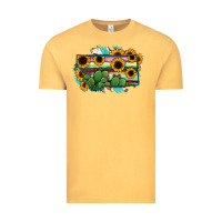 Vintage Mustard Montana Map Sunflower Cactus Serape Vintage Tee - RanaPortraitStore