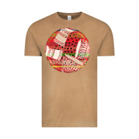 Vintage Camel african fabric pattern round earrings 2 Vintage Tee - BundleAndBundleShop