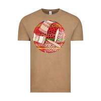 Vintage Coffee african fabric pattern round earrings 2 Vintage Tee - BundleAndBundleShop