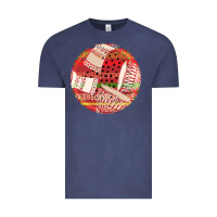 African Fabric Pattern Round Earrings 2 Vintage Tee | Teevron