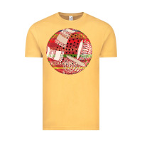 Vintage Mustard african fabric pattern round earrings 2 Vintage Tee - BundleAndBundleShop