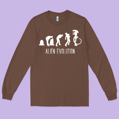 Alien Evolution Long Sleeve Tee Designed By Artisfamous
