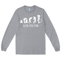 Heather Grey alien evolution Long Sleeve Tee - artisFamous