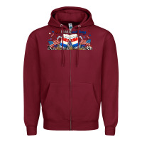 Burgundy red white and boozy libbey glass Zipper Hoodie - RanaPortraitStore