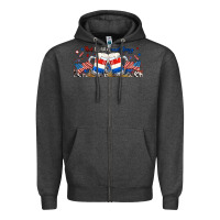 Charcoal Heather red white and boozy libbey glass Zipper Hoodie - RanaPortraitStore