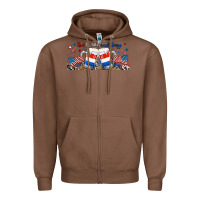 Chestnut red white and boozy libbey glass Zipper Hoodie - RanaPortraitStore