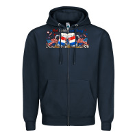 Navy red white and boozy libbey glass Zipper Hoodie - RanaPortraitStore