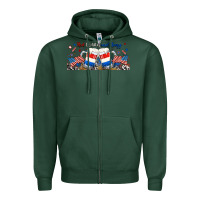 Sports Green red white and boozy libbey glass Zipper Hoodie - RanaPortraitStore