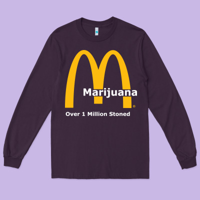 Marijuana Over 1 Million Stoned Long Sleeve Tee Designed By Artisfamous