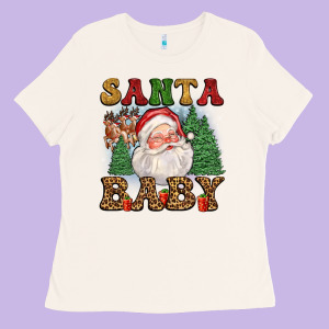 Santa Baby Ladies Tee Designed By Fadigitalartstudio