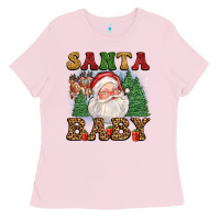 Bubblegum Pink santa baby Ladies Tee - FaDigitalArtStudio