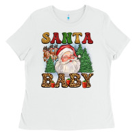 White santa baby Ladies Tee - FaDigitalArtStudio
