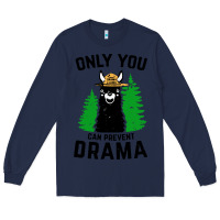 Navy only you can prevent drama llama Long Sleeve Tee - artisFamous