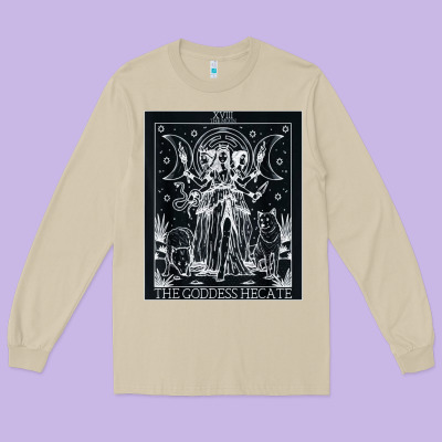 Hecate Tarot Card Triple Moon Goddess Witch Wiccan Pagan Long Sleeve Tee Designed By Artisfamous