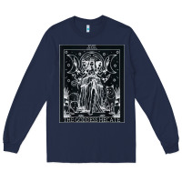Navy hecate tarot card triple moon goddess witch wiccan pagan Long Sleeve Tee - artisFamous