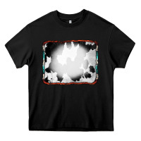 Black Cowhide Background with Bleach Serape Frame Heavy Core Tee - CowCowDesign