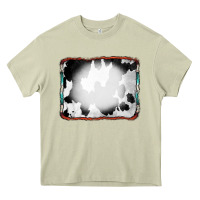 Mossy Cowhide Background with Bleach Serape Frame Heavy Core Tee - CowCowDesign